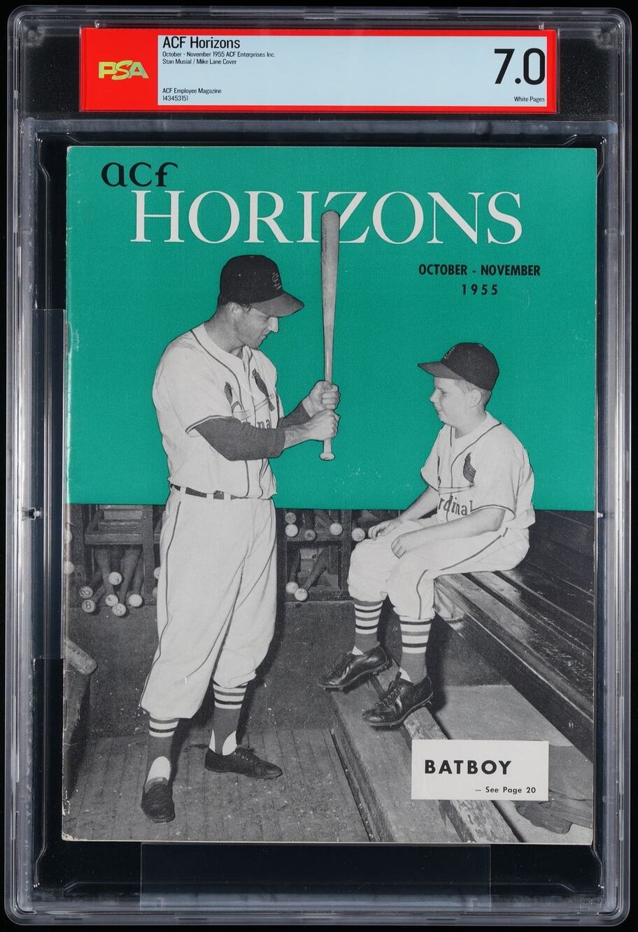 VERY RARE 1955 Stan Musial Magazine PSA 7 St. Louis Cardinals, Only 1 Graded!